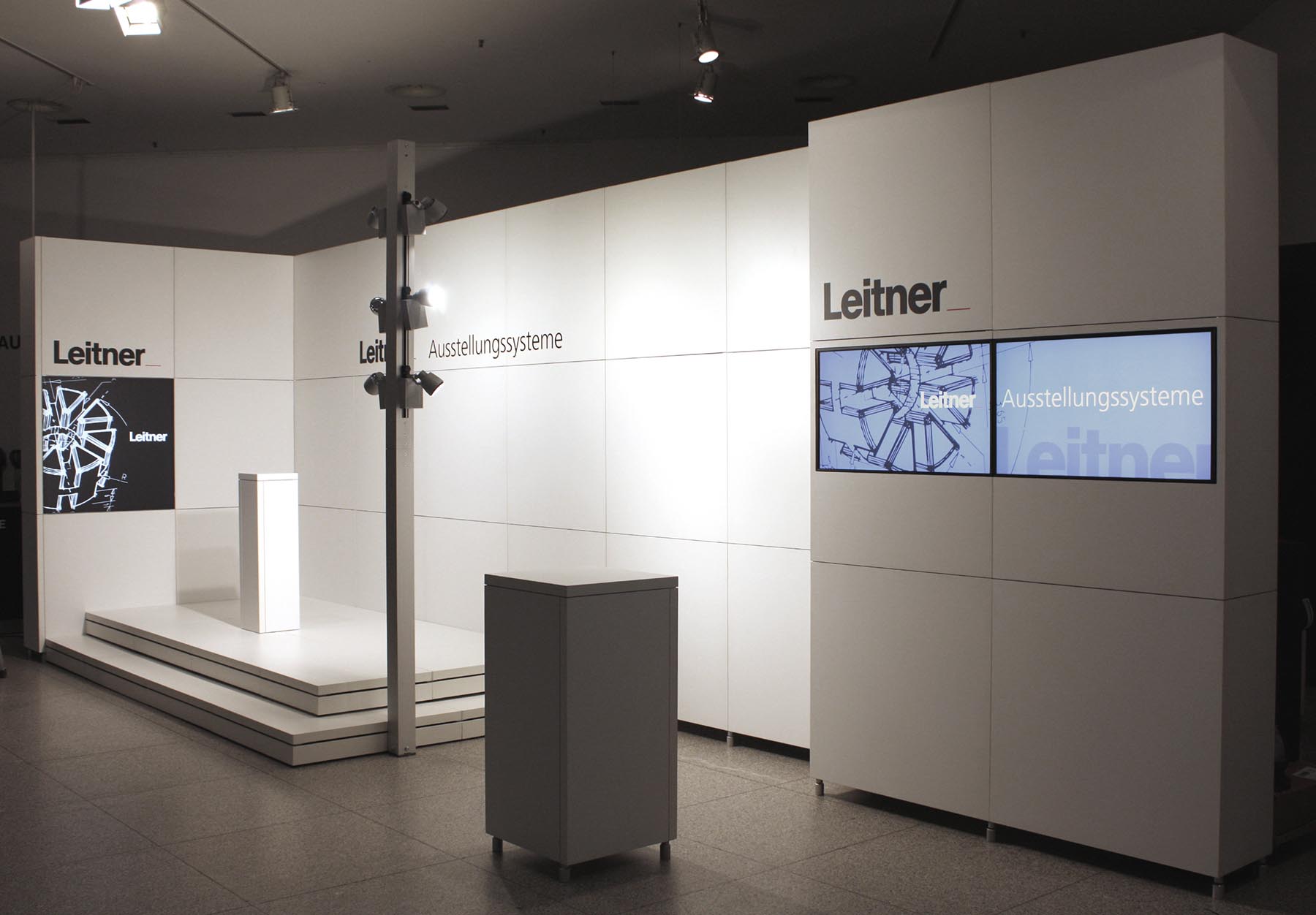 Leitner_44 Museumswand Messe Präsentations Wandsystem Trennwand Messesystem Wall Panel System Mieten Miete Mietstand